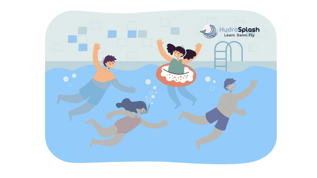 Kids swimming lesson at Singapore swimming pool