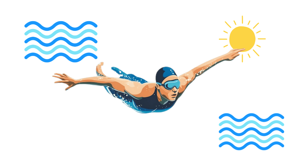 Adult attending swimming trial class with HydroSplash coach