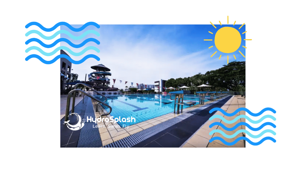 Adult swimming lesson in progress at Jurong East Swimming Complex, Singapore