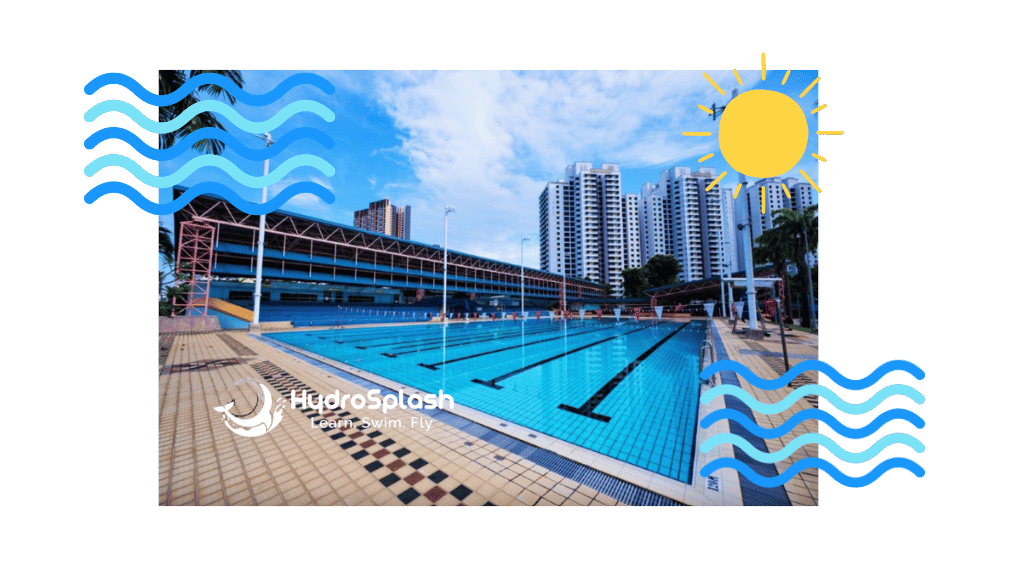 Adult swimming lesson in the teaching pool at Clementi Swimming Complex
