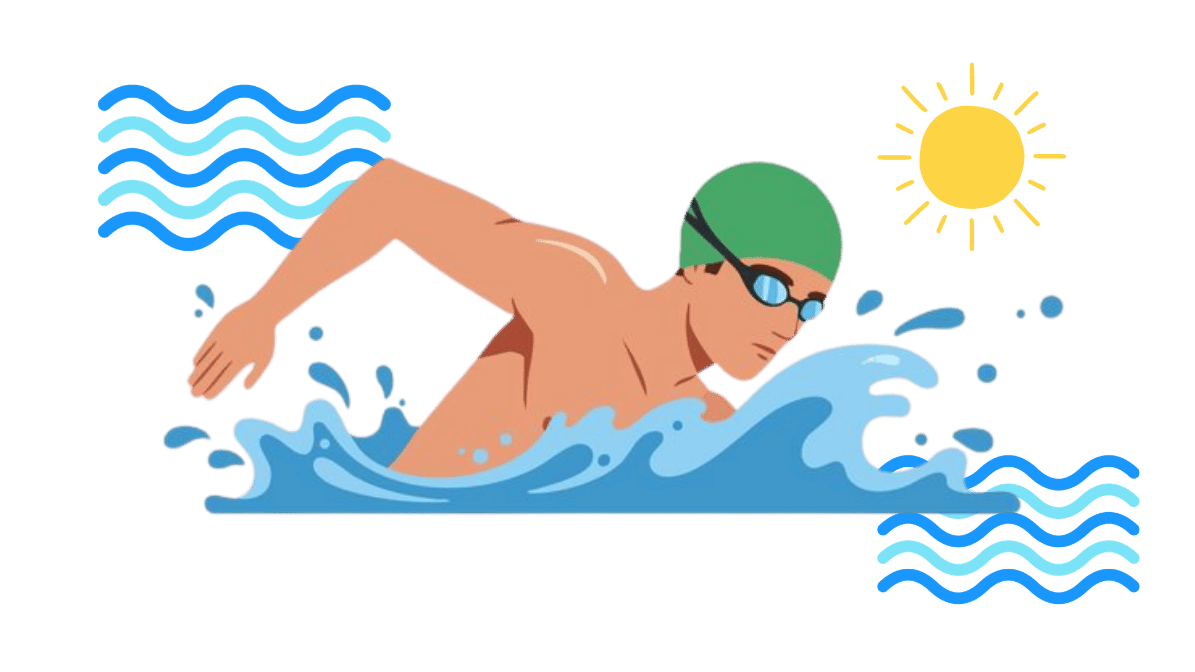 Beginner learning freestyle swimming technique with HydroSplash coach