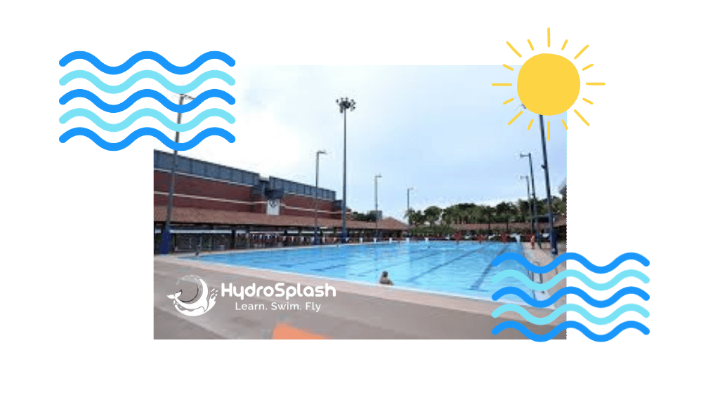 Early-morning private swimming lesson at Hougang Swimming Complex's competition pool