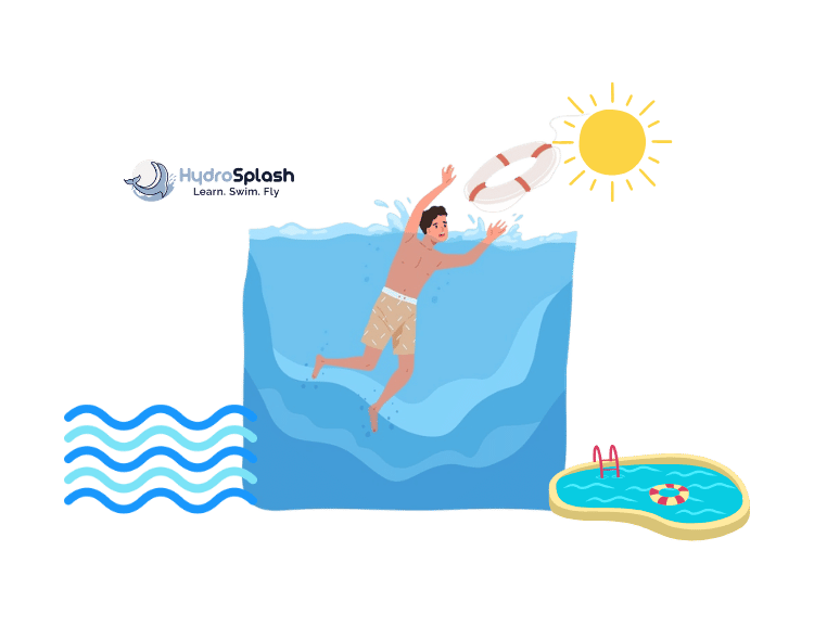 Adult beginner finding it hard to learn to swim practising a float with a coach