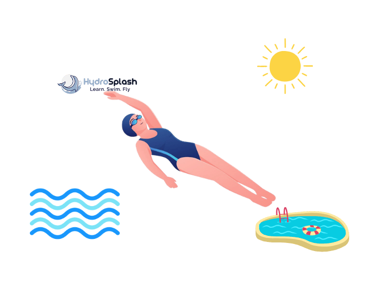 Adult swimming backstroke with a level spine showing what swimming stroke is best for scoliosis