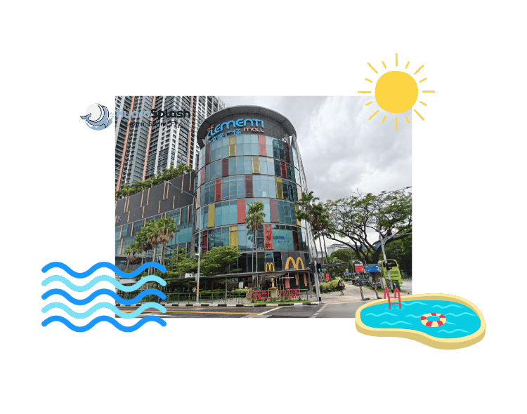Coach guiding an adult beginner during swimming lessons in Clementi at the teaching pool